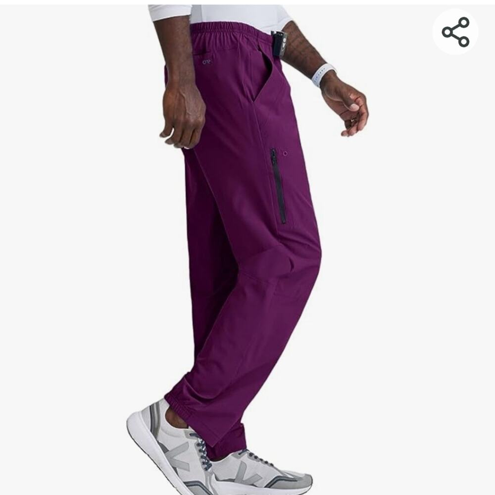 Barco One 0217 Men's Athletic Jogger Scrub Pants Size 2X - Wine- NWT - Picture 4 of 13